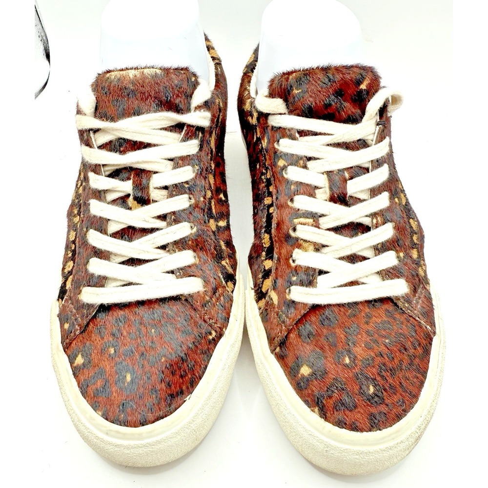 Madewell Fur Dyed Calf Hair Leopard Print Sidewalk Sneaker Wms 7.5 Shoes Comfort